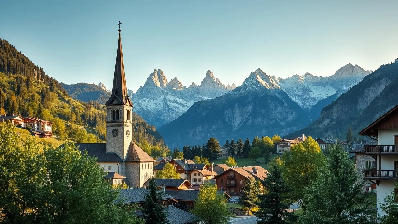 Městečko Toblach v horním Pustertalu