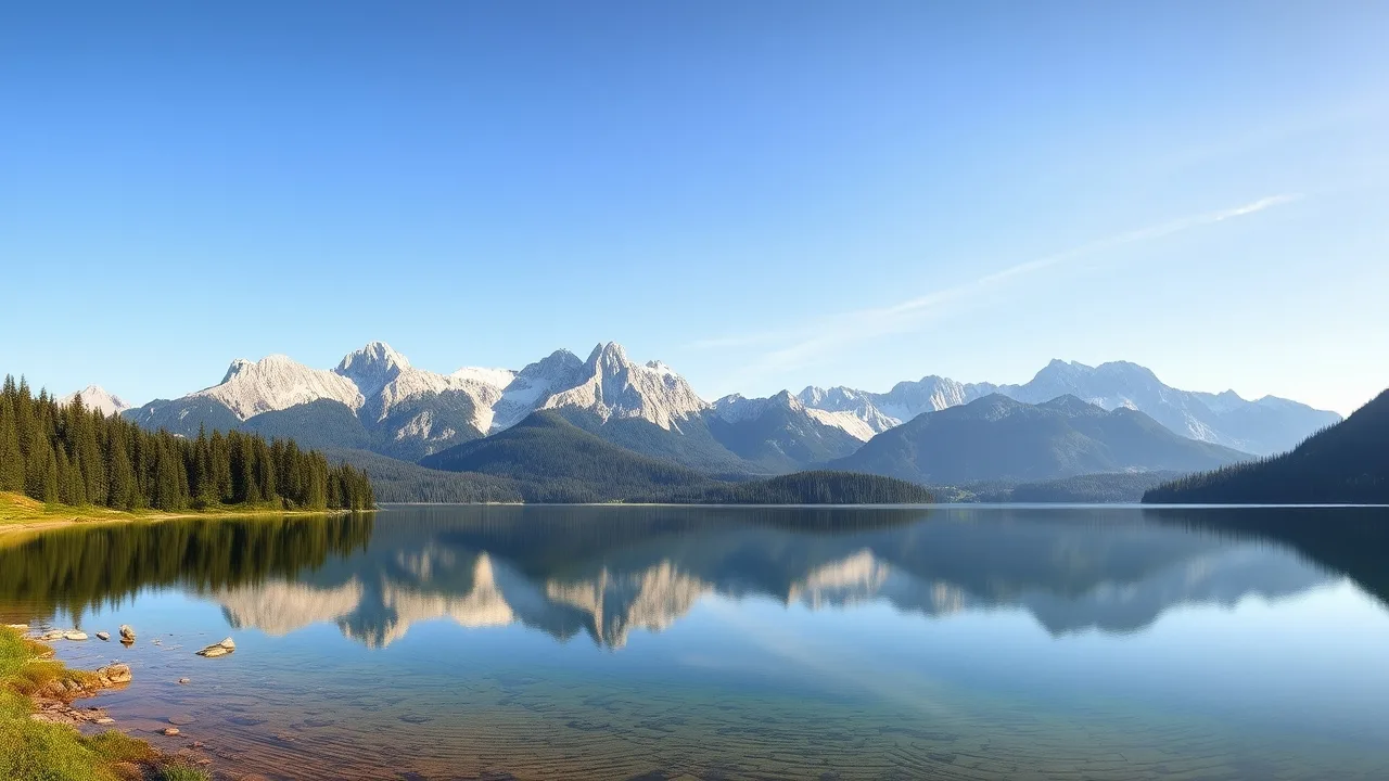 Jezero Toblacher See u městečka Toblach